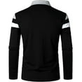 thumbnail image 3 of Polo Décontracté à Manches Longues pour Hommes T-Shirt en Coton Patchwork Contrasté, 3 of 5