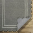 thumbnail image 5 of BoutiqueRugs Chogan Hand Tufted Wool Natural Fiber Area Rug with Scalloped Edges - Contemporary Geometric Bordered Solid Color Carpet for Living Room, Bedroom - Stone Gray, Ivory - 5' x 7'6", 5 of 6