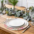 thumbnail image 2 of Pink Flower Round 13 Inch Placemats Set of 6, Spring Floral Butterflies Birds Farmhouse HeatResistant Non Slip Place Mats for Dining Table, Wipeable Braided Kitchen Table Mats for Housewarming, 2 of 9