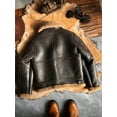thumbnail image 4 of Man Winter Short Coat Genuine Sheepskin Shearling 100% Natural Real Wool Liner Biker Motorcyclist Jacket for Male Brown Plus Size for Weight over 100kgs,Brown,54, 4 of 17