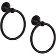 thumbnail image 1 of Anneau Porte-Serviette Mat Noir Mat Mural pour Salle de Bain 2 Pack Style Classique, 1 of 7