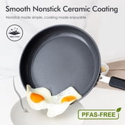 SENSARTE Nonstick Ceramic Frying Pan Skillet, Induction Omelette Pan Egg Pan, Healthy Cookware Chef's Pan with Heat-Resistant Handle, Dishwasher Safe, Gray, 8