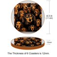 thumbnail image 3 of Dachshund 6pcs Round Coasters Set, Microfiber Leather Drink Coasters, 11x11 cm/4.3x4.3 in, Heat- Cup Coasters for Tabletop, 3 of 6