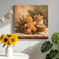 thumbnail image 2 of Canvas Wall Art, Christmas Framed Canvas Prints for Bathroom Desk, Xmas Botanical Farmhouse Small Gallery Wrapped Wall Decor for Home Office, Gifts, 8"x8" Ship Next Day, 2 of 9