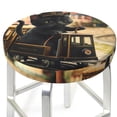 thumbnail image 3 of Fotbe Adorable Kitten On Mini Train Stool Covers Round,Waterproof Round Bar Stool Covers Bar Chair Covers Washable Stool Cushion Slipcover for 12-14 Inch Chair-12 inch, 3 of 7