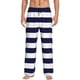 thumbnail image 1 of Balery Navy Blue And White Stripes Pantalones de pijama para hombre, pijama ultraligero, pantalón de descanso-Small, 1 of 6
