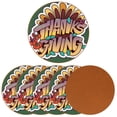 thumbnail image 2 of Thanksgiving Set of 6 Round Microfiber Leather Coasters, 11x11 cm/4.3x4.3 in - Absorbent Drink Mats for Table Decor, Bottom - Stylish and Durable Cup Holders for Home and Office Use, 2 of 6