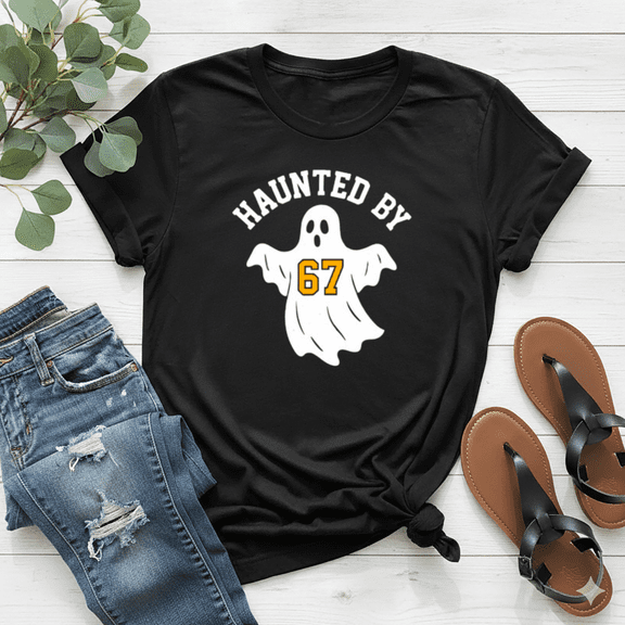 Haunted By 67 Six Seven Funny Halloween Meme Unisex T-Shirt, up to Size 5XL