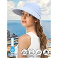 thumbnail image 4 of VISALY Wide Brim Open Top Ponytail Sun Visor Cap Quick Dry Lightweight Uv Protection Adjustable Back Empty Crown Hat Breathable Sport Sun Hat for Golf Running Fishing Beach Outdoor Blue One Size, 4 of 6