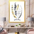 thumbnail image 3 of Designart 'Yellow Ethnic Plume Feathers On White' Bohemian & Eclectic Framed Art Print, 3 of 4