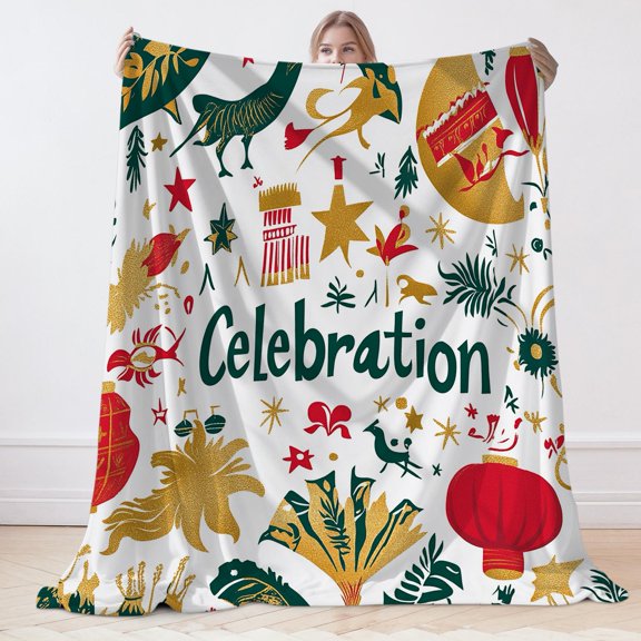 Christmas Theme Flannel Blanket, Christmas Blanket, Machine Washable Soft Warm Blanket, Office Living Room Sofa Air Conditioning Blanket, Christmas Gift