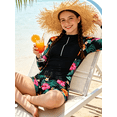 thumbnail image 5 of Lanbubble Girl Swimsuit for Teens 2 Piece Long Sleeve Rash Guard Bathing Suits Padded Girls Swimwear 11-16Y, 5 of 7