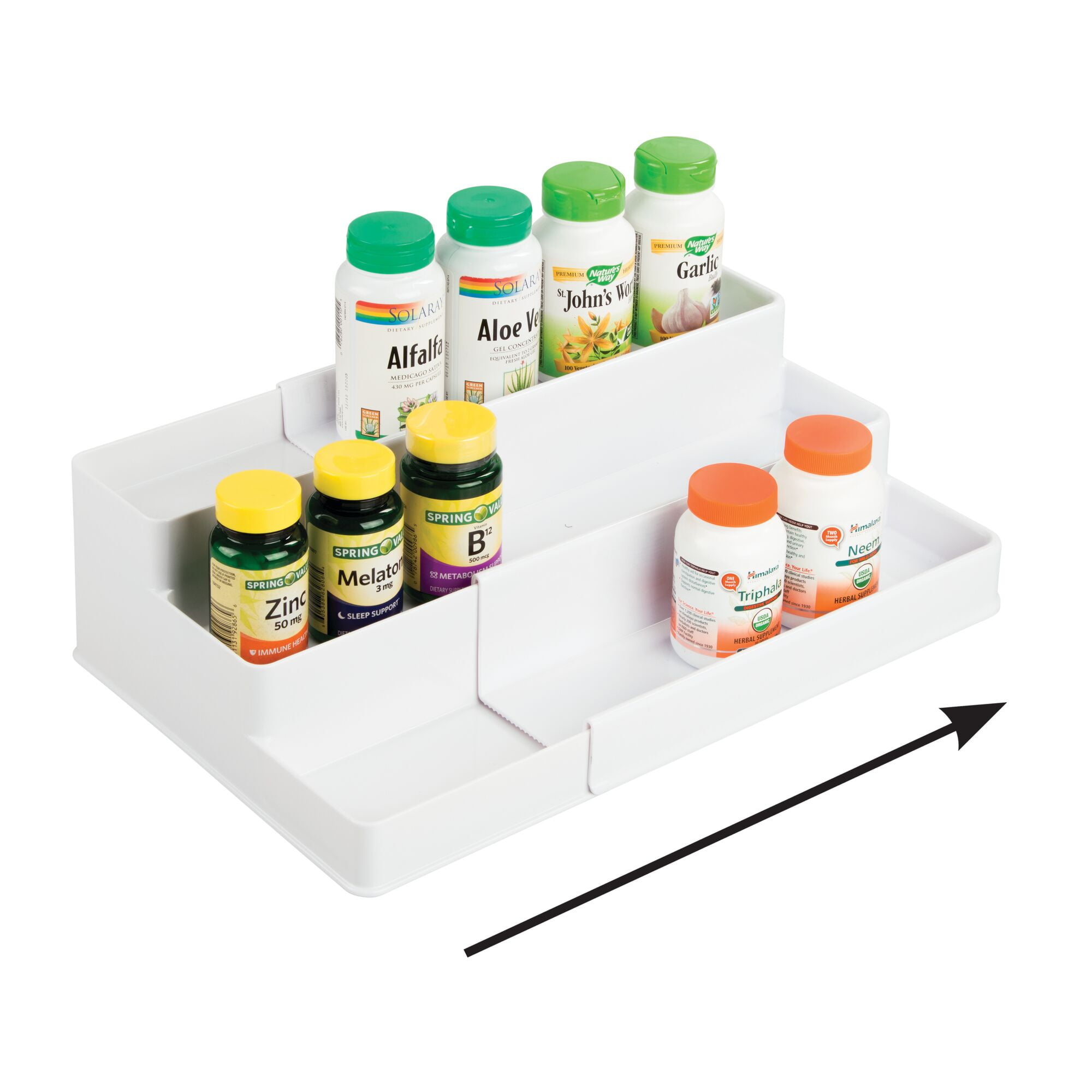 Dutiplus Medicine Organizer 2 Three-Decker Shelves Cabinet Storage Rack Organizer for Holding Vitamins, Supplements Cosmetics 10.82”H x 5.82”W x