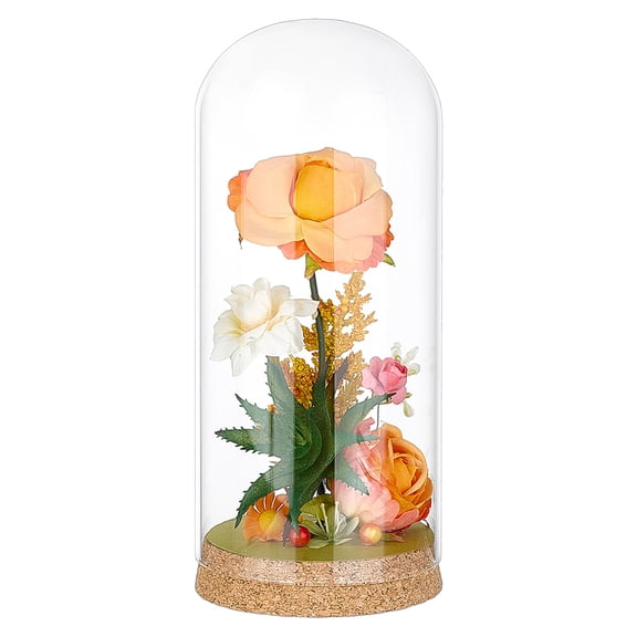 3.5 x 8.2 inch Glass Display Dome Cloche Dome Decorative Display Case Bell Jar for Flower Storage Specimens Crafts Decorations
