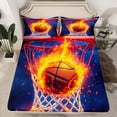 thumbnail image 2 of Castle Fairy Orange Basketball 3pcs Twin Sheet Sets,Sport Theme Twin Fitted Sheet,Ball Gamer Breathable Flat Sheet,Luxury Teenagers Bedroom Decor, 2 of 7