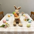 thumbnail image 6 of Beautynvta Easter Plush Toy, Brown Bunny Stuffed Animal, Adorable Cartoon Rabbit Plush Toy Holding Carrot, Bunny Doll Gift for Boys Girls Kids, 6 of 7