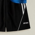 thumbnail image 6 of XZNPDUCQ Boy's 2 Piece Summer Beach Set Short Sleeve Tee with Elastic Waist Short SetsChildren's Day Gift Set Pajamas & Dailywear Set (15-16 Years,Blue), 6 of 7
