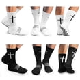 thumbnail image 7 of Lohol 6 Pairs Cross Grip Soccer Socks for Men & Women - Anti-Slip Sports Socks with Grip for Training, US 6-13 (Whitte&Black)), 7 of 7
