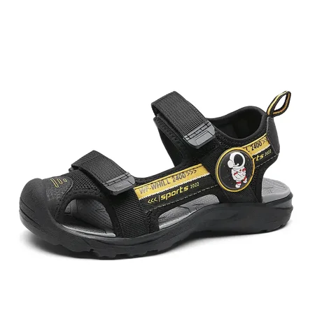 

GEDER-S1 Boys Astronaut Decor Closed Toe Sandals Ankle Strap Soft Sole Anti Slip Slides Slippers For Summer