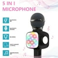 thumbnail image 6 of Rirool Wireless Karaoke Microphone with LED Lights - Portable Handheld Mic Speaker for Kids & Adults, Bluetooth Speaker, Recording Function, Black, 6 of 8