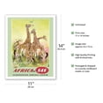 thumbnail image 2 of Africa- by SAS Scandinavian Airlines System - Serengeti African Giraffes - Vintage Airline Travel Poster by Otto Nielsen c.1955 - Fine Art Matte Paper Print (Unframed) 11x14in, 2 of 4