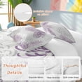 thumbnail image 3 of Purple White Bedding 3 Piece Duvet Cover Set Twin Size, Abstract Grey Chrysanthemum Flower Floral Soft Microfiber Comforter Cover with Zipper Closure & Pillowcases, FadeResistant Quilt Cover, 3 of 9