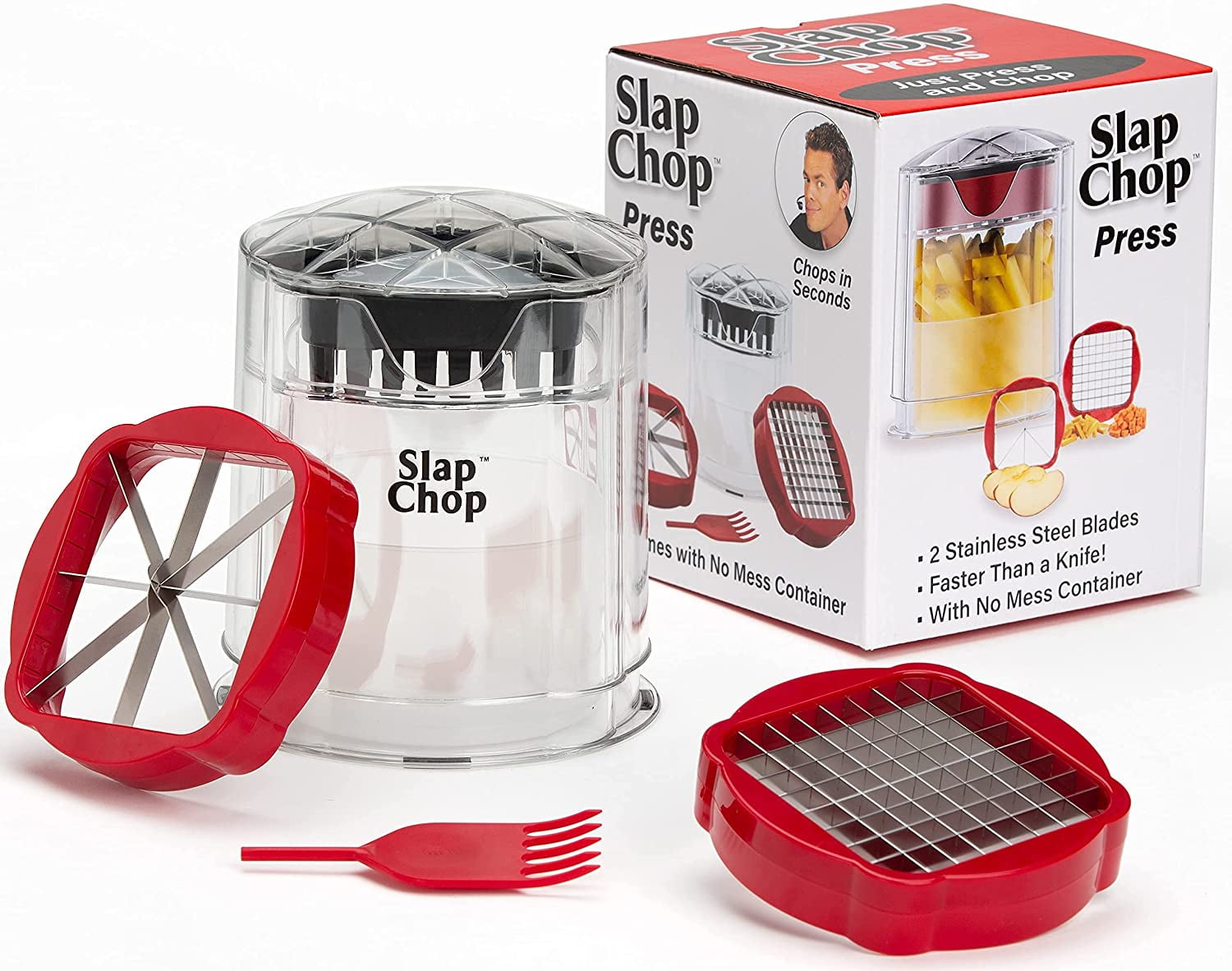 Slap Chop French Fry Potato Cutter Onion Chopper Apple Dicer - Easily Cut  in Seconds - Stainless Steel