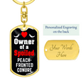 thumbnail image 3 of Peach-Fronted Conure Bird Stainless Steel or 18k Gold Premium Swivel Dog Tag Keychain, 3 of 16
