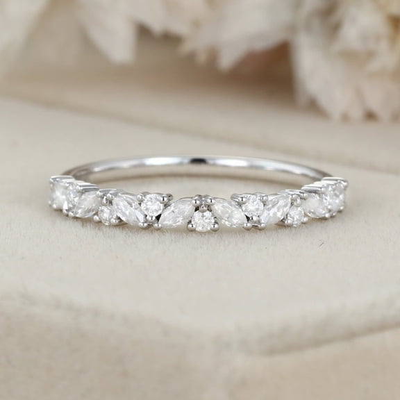 Eclet Jewels 1.4 Ct Marquise Cut Diamond Rings - White Gold Over 14K Rings - Bezel Set Engagement Diamond Ring - Gorgeous Anniversary Gifts for Women's - Multi-Stone Stacking Engagement Rings for Her
