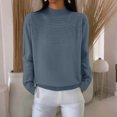 thumbnail image 4 of Sweaters for Women Knitted Crew Neck Long Sleeve Comfy Sweater Casual Trendy Dressy Wear Tops Outdoor Fall Pullover Dark Gray 2XL, 4 of 6