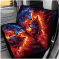 thumbnail image 3 of KUIFORTI Cool Wolf 14 Pcs Auto Seat Covers Full Set Auto Center Console Armrest Pad Car Headrest Protectors Steering Wheel Cover Elastic Fabrics for Cars Sedans and SUVs, 3 of 7