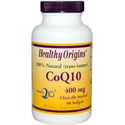 Healthy Origins - 100% Natural CoQ10 Kaneka Q10 Gels 400 mg. - 60 Softgels