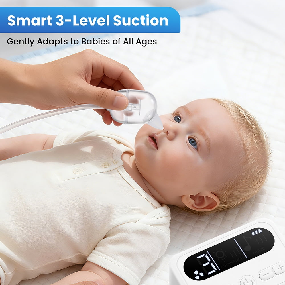 Baby Nasal Aspirator, Electric Nasal Aspirator With 9 Levels Suction, Night Light And Nursery Rhyme Soothing Function, Gentle Booger Sucker For Newborns And Toddlers