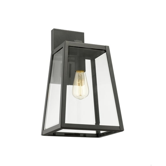 CHLOE Lighting XANDRA Industrial 1 Light Textured Black Outdoor Wall Sconce 16" Tall