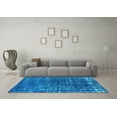 thumbnail image 3 of Ahgly Company Indoor Round Oriental Light Blue Industrial Area Rugs, 5' Round, 3 of 4