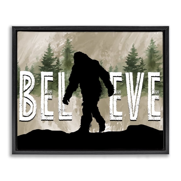 Stupell Industries Traditional Believe Rustic Mythical Creature Black Floating Frame Canvas Art, 21 x 17, by Nicole DeCamp