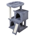 thumbnail image 5 of Resenkos Cat Tree,Kitten Condo Scratching Posts Kitty Play House, Multi-Level Cat Condo, Double-layer cat Tree with cat house and ladder - light gray, 5 of 15