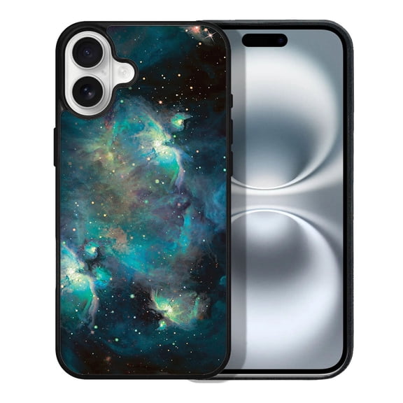 WIRESTER Shockproof Soft Rubber Cover Case for Apple iPhone 16 6.1" 2024, Blue Sky Galaxy Nebula