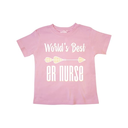 

Inktastic Gift for ER Nurse Arrow World s Best (White) Gift Toddler Boy or Toddler Girl T-Shirt