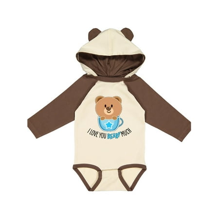 

Inktastic I Love You Beary Much- cute bear in tea cup Gift Baby Boy or Baby Girl Long Sleeve Bodysuit