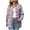 Purple, variant on Towmus Womens Plus Size Flannel Shirts Plaid Shirts Long Sleeves Casual Button Down Collared Unisex Tops with Pockets