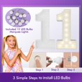 thumbnail image 2 of Diseño JoyBox Light Up Numbers de 1 metro con marco y luces, 2 of 6