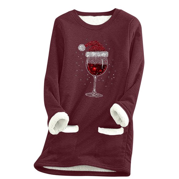 Women's Ugly Christmas Sweatershirt Fleece Funny Cute 3D Print Top Long Sleeve Crewneck Holiday Pullover