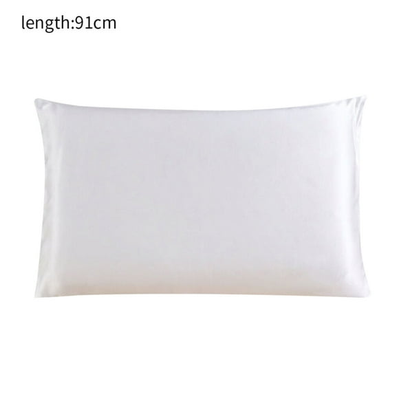 thinsony Mulberry Silk Pillowcase 2 Sided Breathable Pillow Case Solid Color Pillow Cover for Hair Skin, White, 51x91cm
