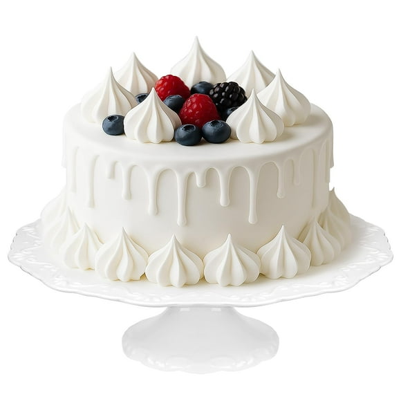 Soporte para tartas Kukikan, 30 cm, porcelana blanca, tarta de 10 pulgadas