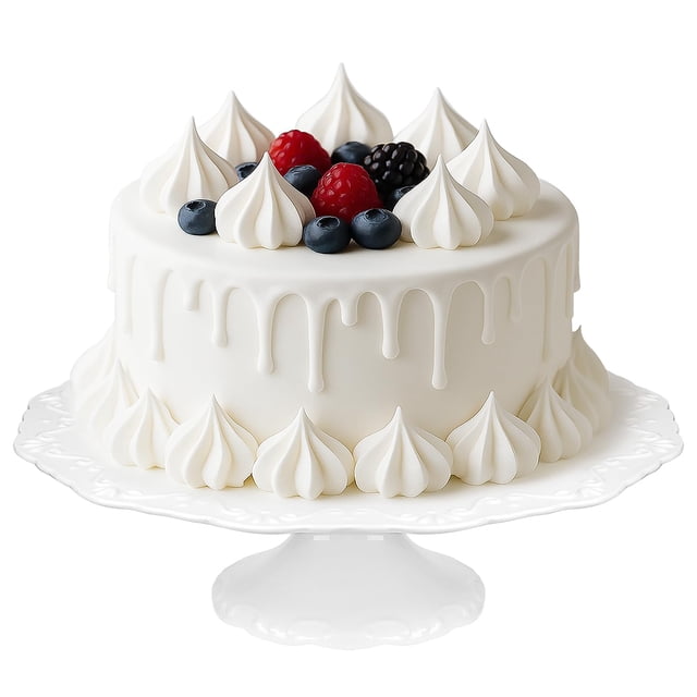 Soporte para tartas Kukikan, 30 cm, porcelana blanca, tarta de 10 pulgadas