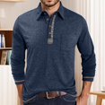 thumbnail image 2 of KKBOTIVE Long Sleeve Shirts for Men Casual Collared Polo Shirt Cozy Pullover Men's Fashion Tops for Daily Wear ( Navy Size: M ), 2 of 8