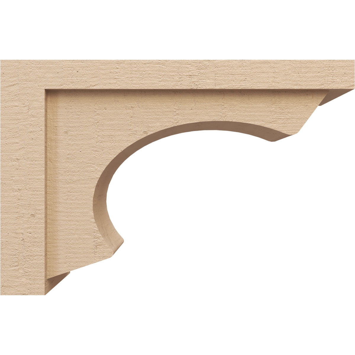 6"W x 18"D x 12"H Classic Emerson Rough Cedar Woodgrain TimberThane Corbel, Primed Tan