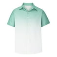 thumbnail image 5 of Yuzhih Men's Linen Beach Shirt Short Sleeve Gradient Color Casual Summer Vacation T-Shirts Button down Shirts for Men, 5 of 5