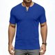 thumbnail image 2 of Usted Es Más Que una Prueba de Puntuación Estilo de Camisa Casual de Color Sólido Botón de Manga Corta Cuello Redondo Blusa, Hombre Casual de Manga Corta Botón Abajo Camisas Suéter, 2 of 6